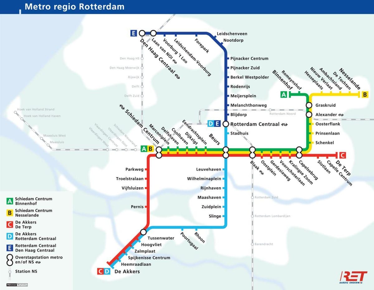 Map of metro Rotterdam netherlands